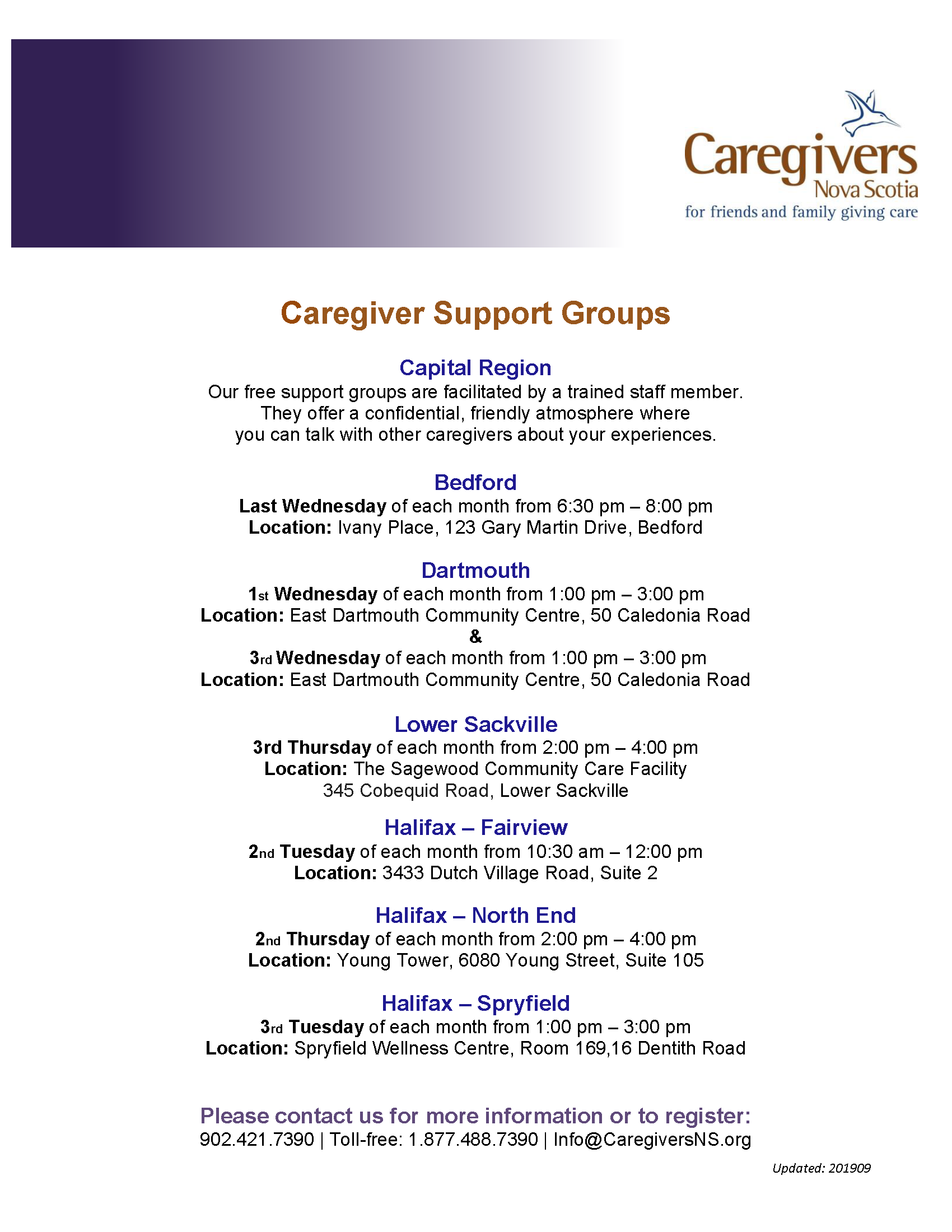 Capital Region Caregivers Nova Scotia